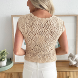 Short Sleeve Crochet Sweater