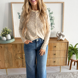 Leopard Print Inside Out Raglan Sleeve Cardigan