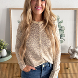 Leopard Print Inside Out Raglan Sleeve Cardigan