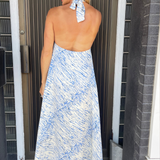 Halter Twist Neck Maxi Dress