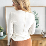 Out Seam Detailed Basic Jersey Top