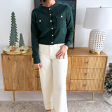 Gold Button Knit Cardigan