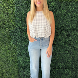 Sleeveless Bubble Hem Top