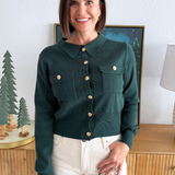 Gold Button Knit Cardigan