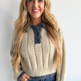 Collared Cable Knit Sweater