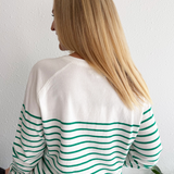 Half Button Striped Long Sleeve