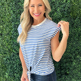 Tie Front Striped T-Shirt