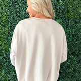 High Low Ruched Bubble Hem Long Sleeve Top