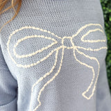 Bow Sweater With Stitching