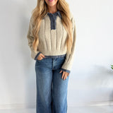 Collared Cable Knit Sweater