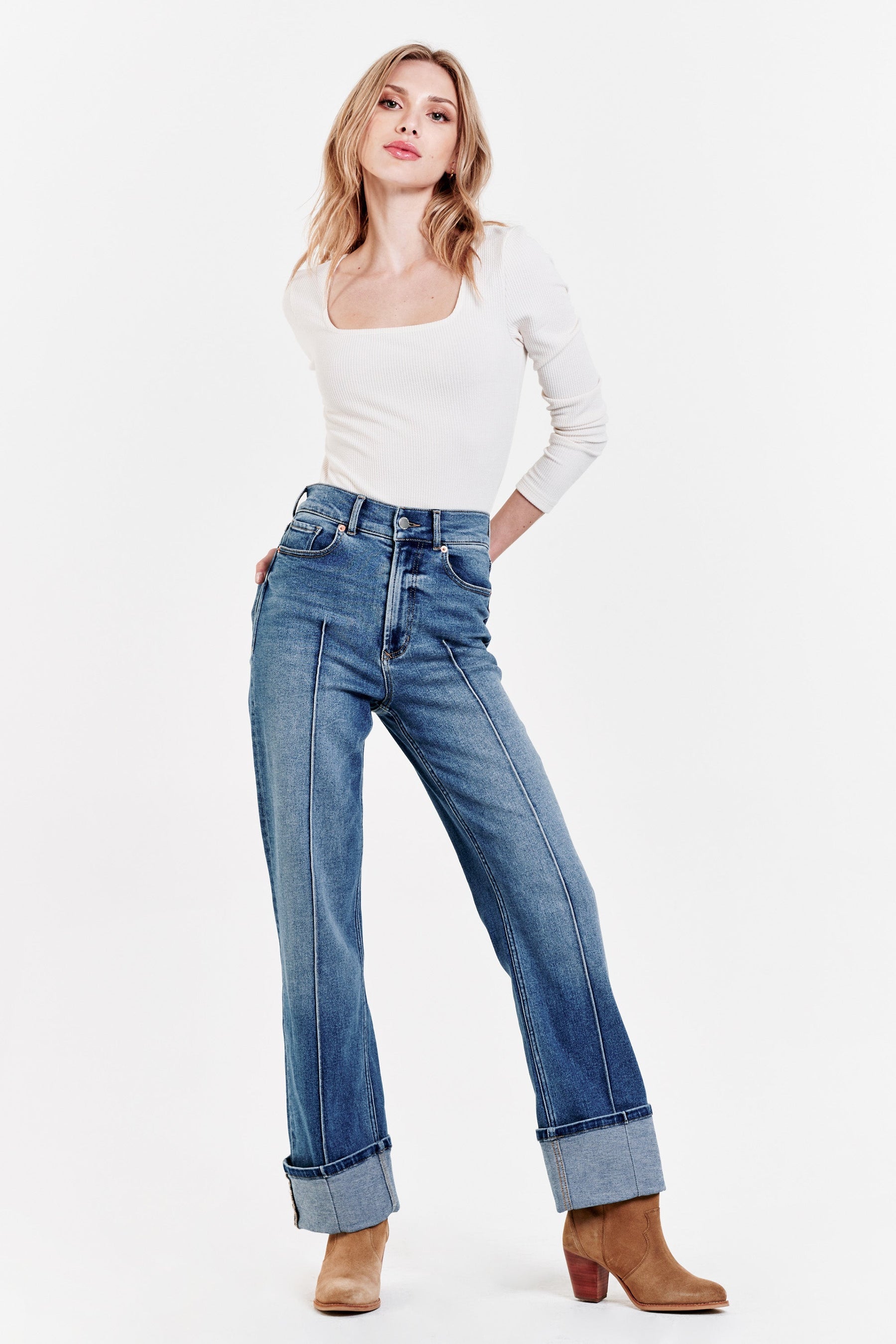 Holly High Rise Straight Leg Denim