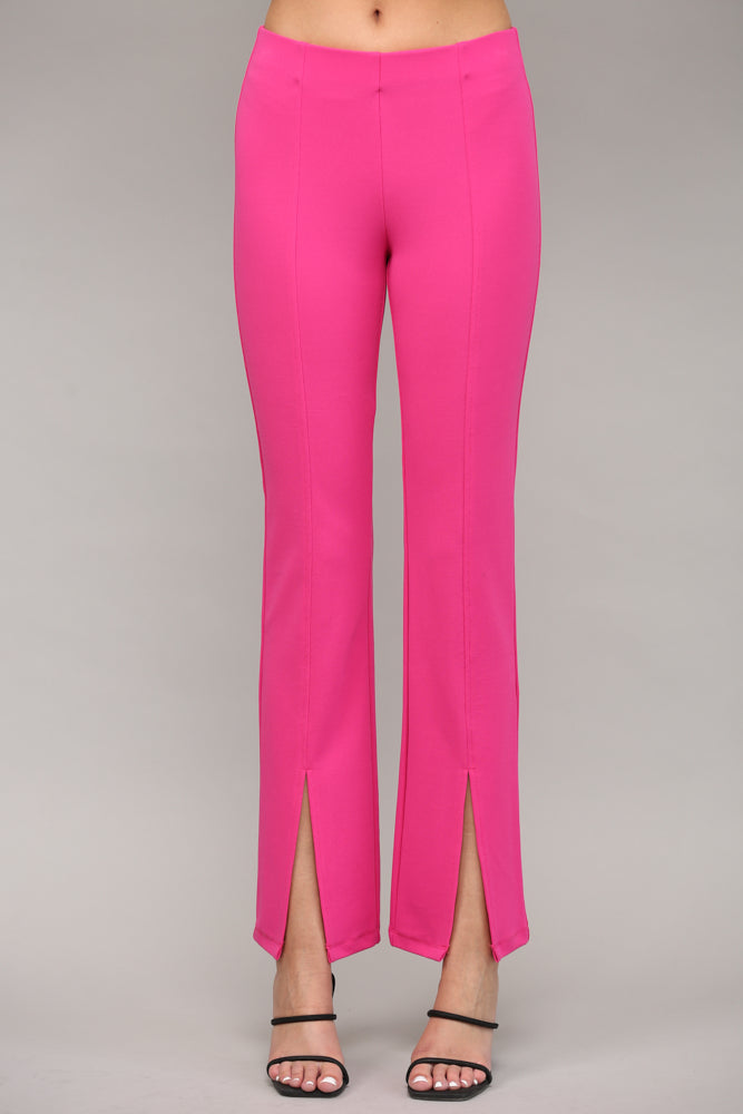 Front Slit Hem Flare Pants