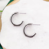 Groove Detail Small Hoop Earrings