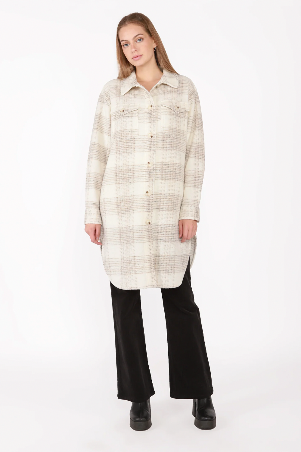 Longline Plaid Shacket