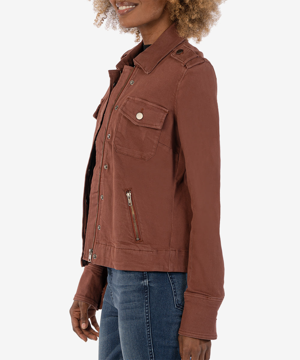 Amanda Boxy Jacket Front Flap Pockets