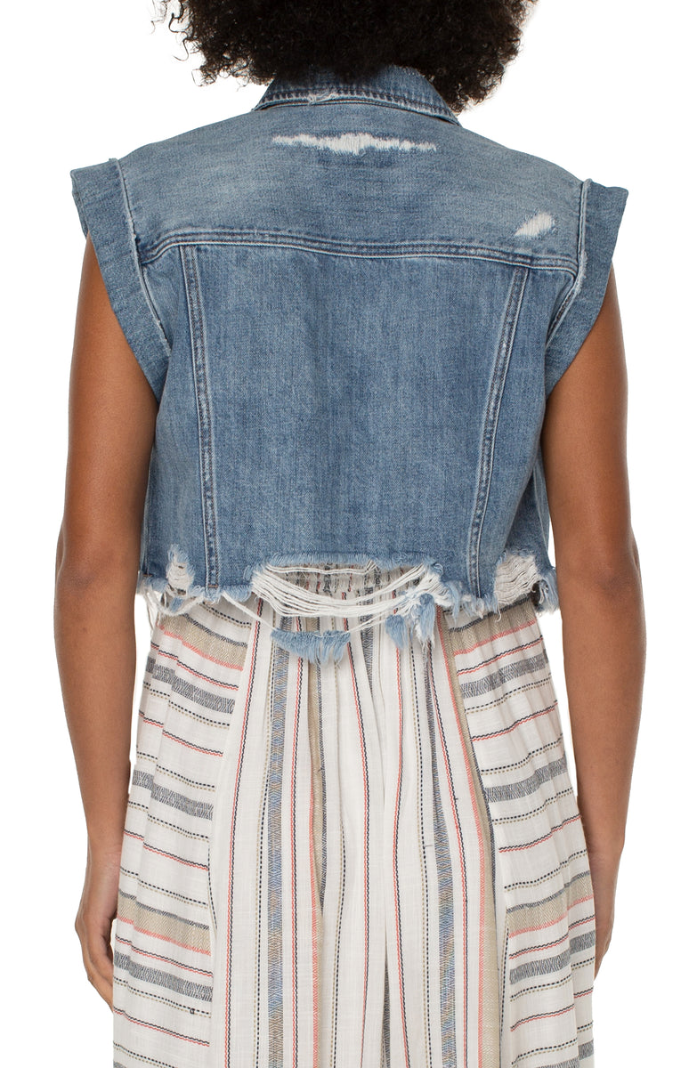 Cropped Sleeveless Jacket