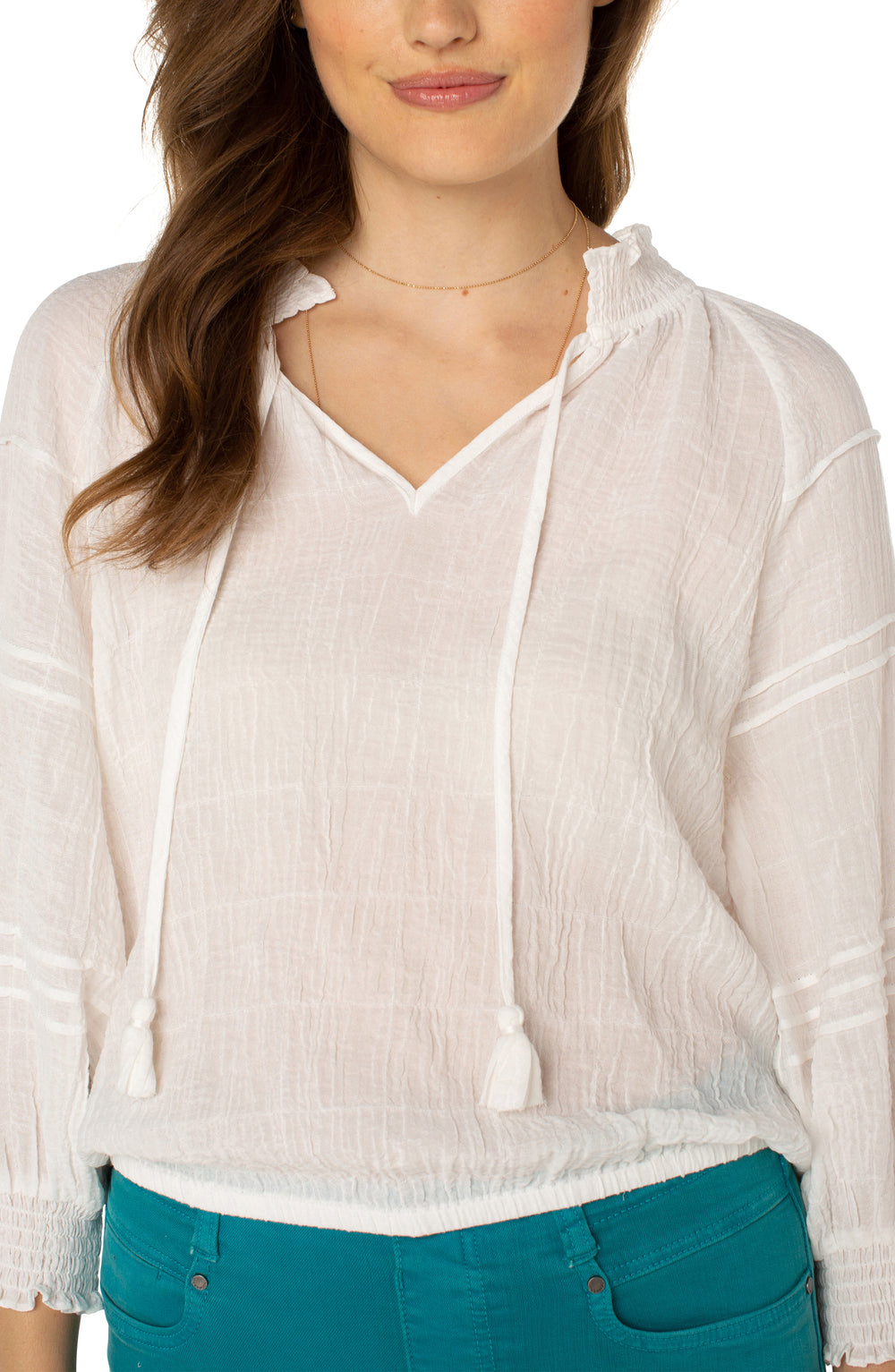 Open Crew Neck Raglan Top