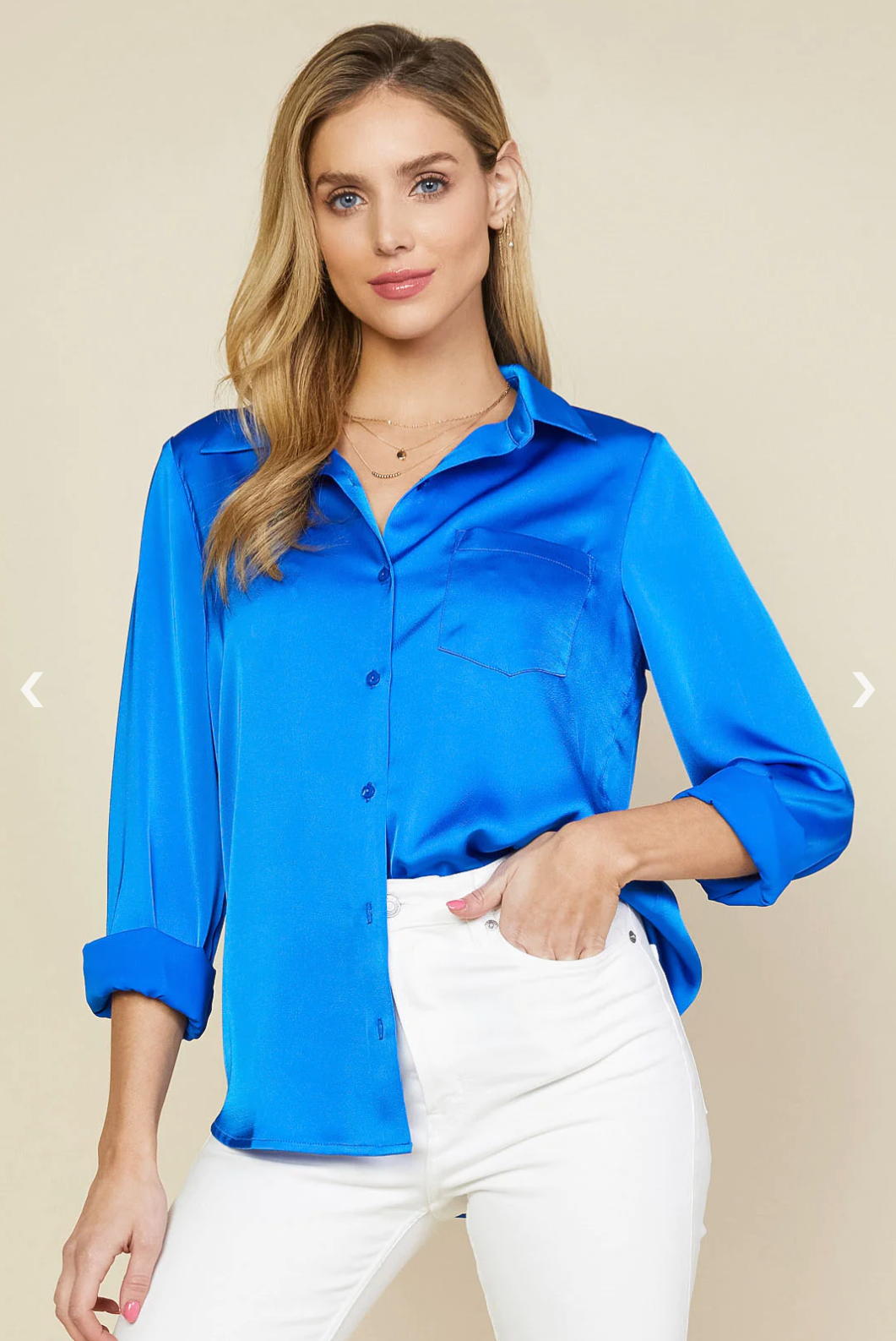 Satin Button Down Shirt
