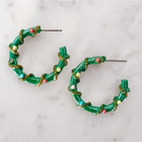 Christmas Lights Wrapped Hoop Earrings