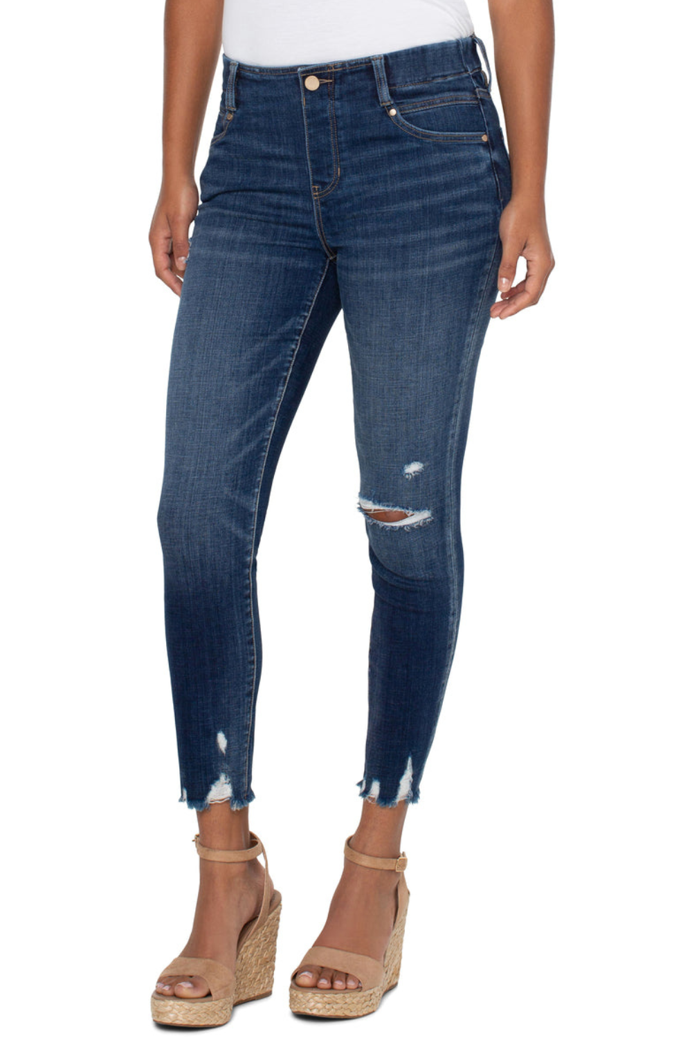 Gia Crop Skinny Fray Hem 27"