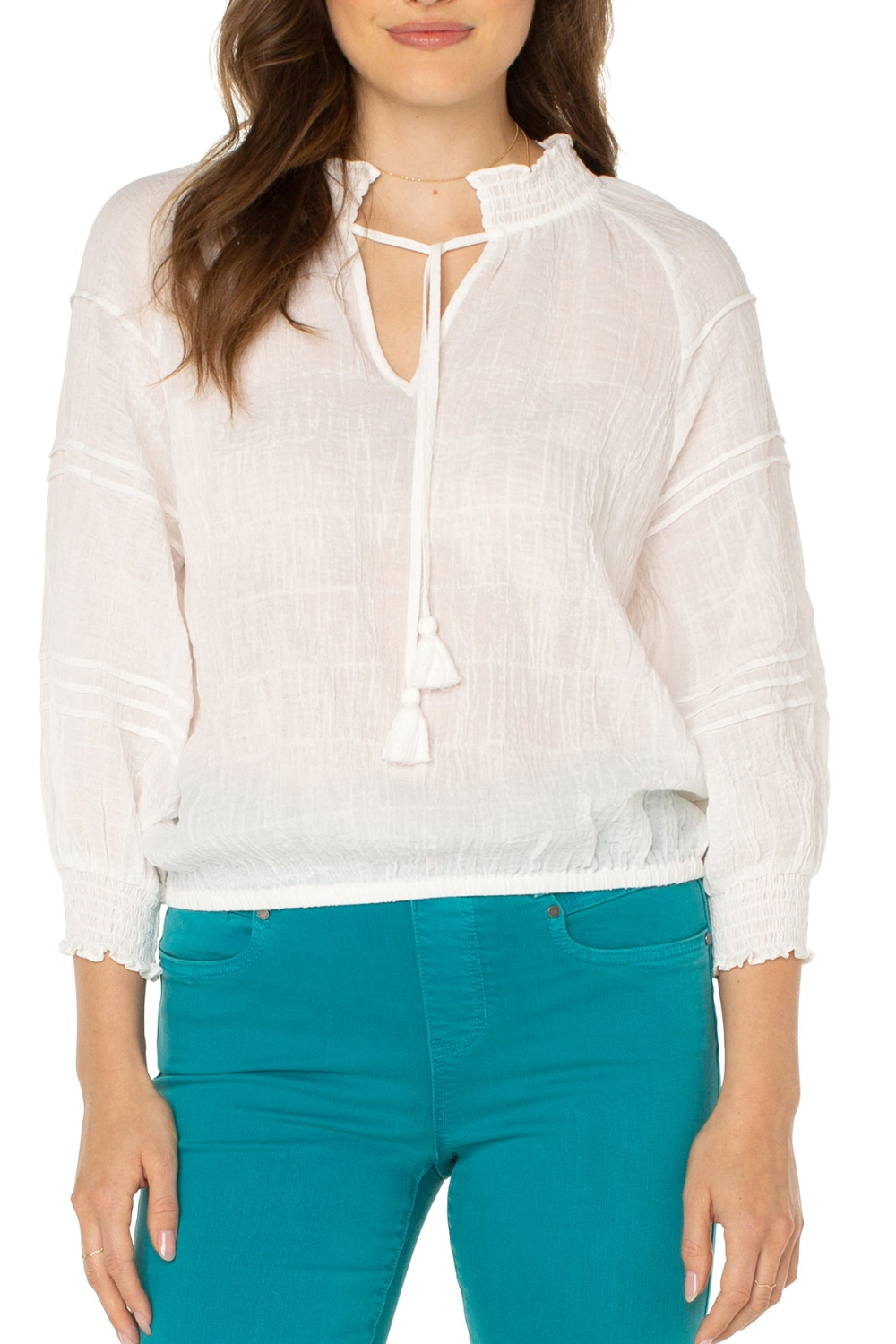 Open Crew Neck Raglan Top