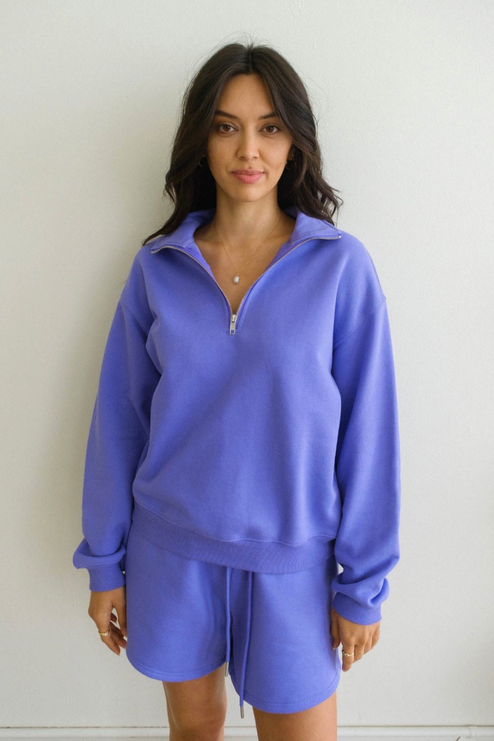 Quarter Zip Solid Pullover