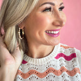 Pearl-Studded Hoop Earrings
