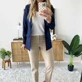 Solid Boyfriend Blazer W/ Princess Darts