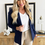 Solid Boyfriend Blazer W/ Princess Darts