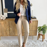 Solid Boyfriend Blazer W/ Princess Darts
