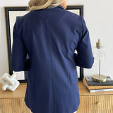 Solid Boyfriend Blazer W/ Princess Darts