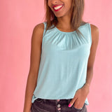 A-Line Sleeveless Knit Keyhole Top