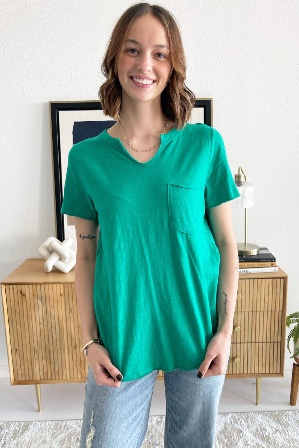 Relaxed Cotton Short Sleeve Top