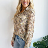 Printed Double Chest Pocket Blouse