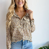 Printed Double Chest Pocket Blouse
