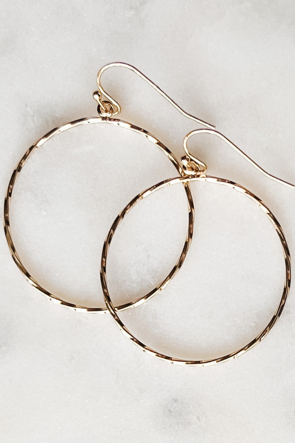 Brass Twisted Circle Dangle Earrings