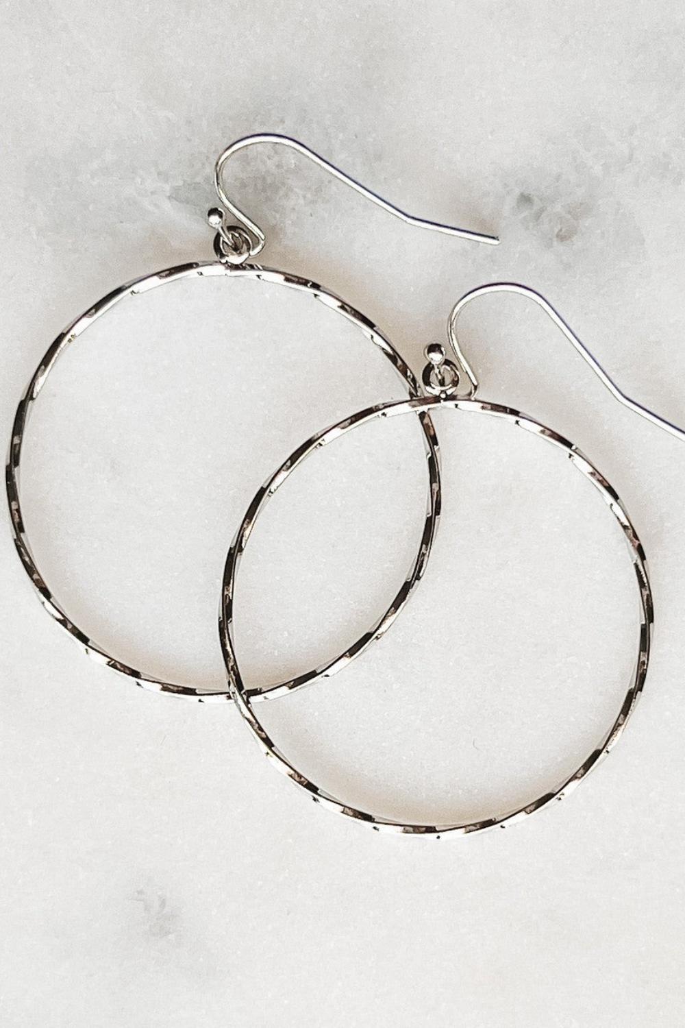 Brass Twisted Circle Dangle Earrings