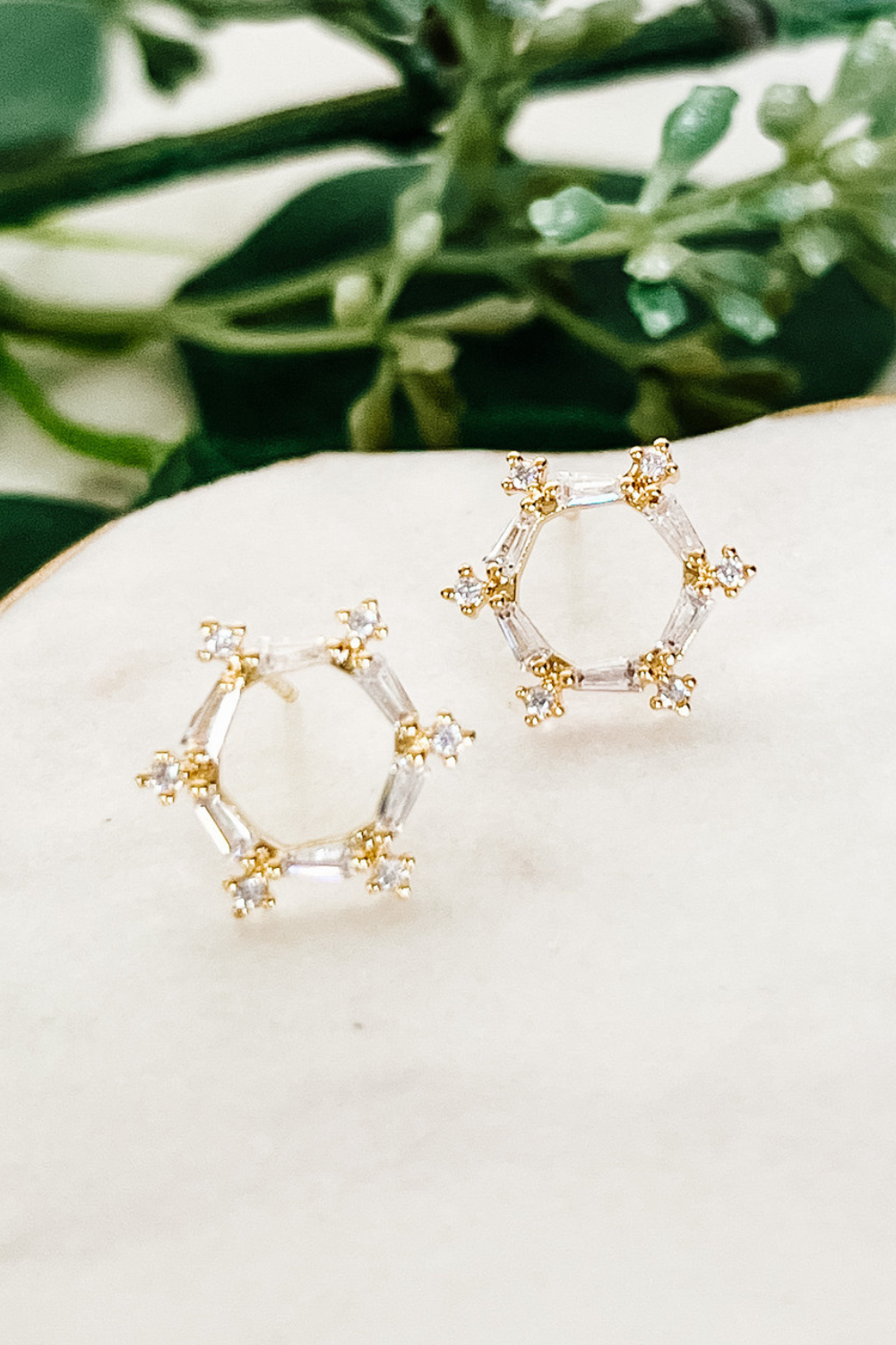 CZ Open Circle Stud Earrings