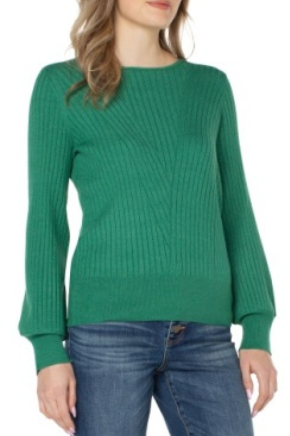 L/S Crew Neck Sweater Rib Detail