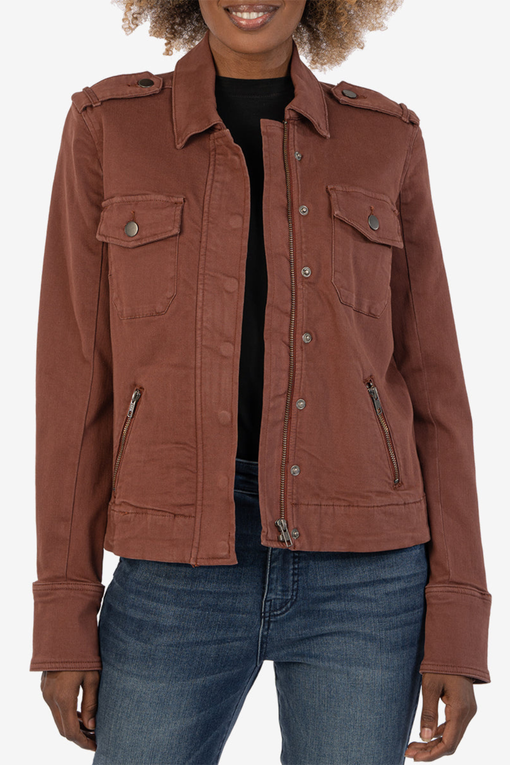 Amanda Boxy Jacket Front Flap Pockets