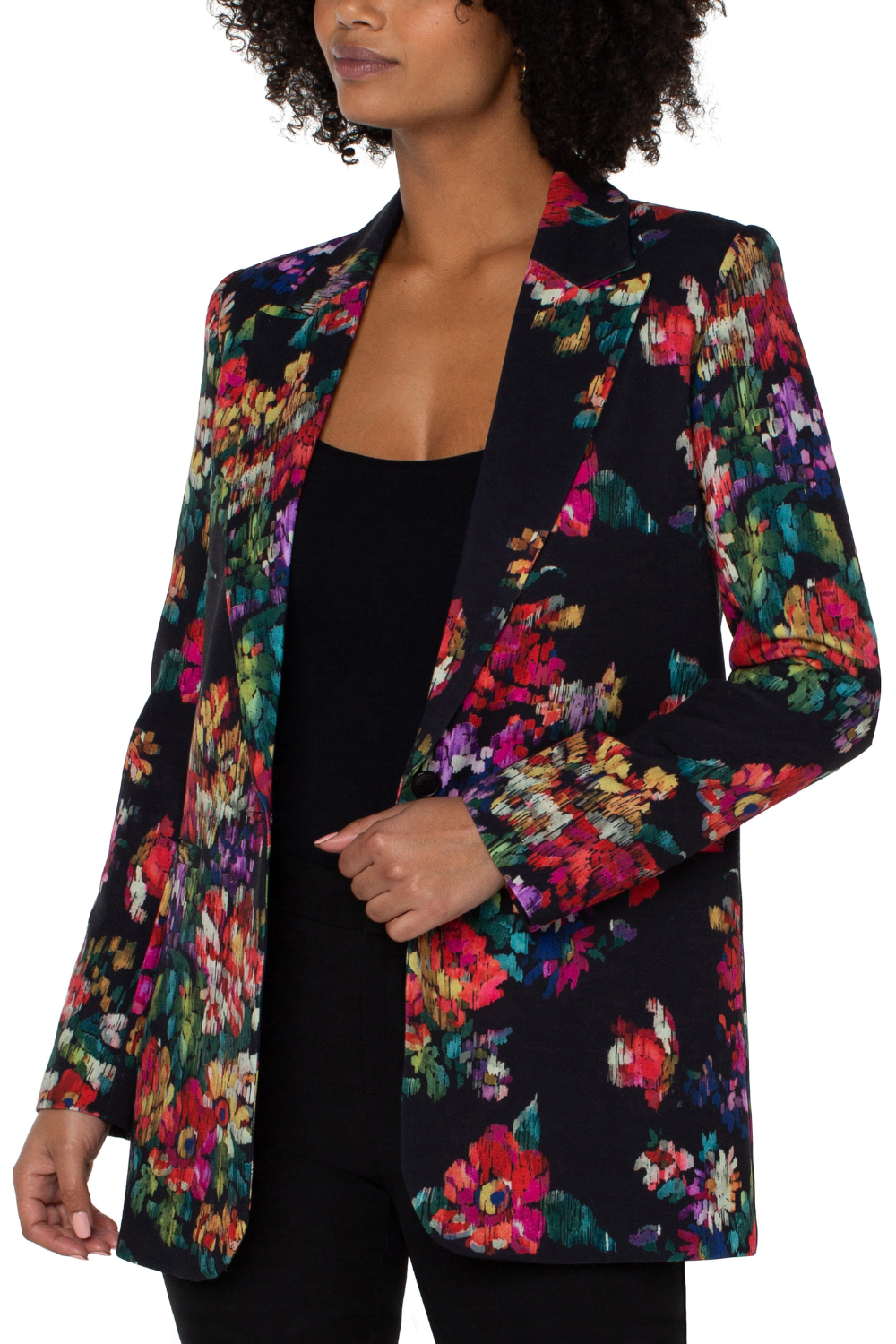 Button Front Boyfriend Blazer