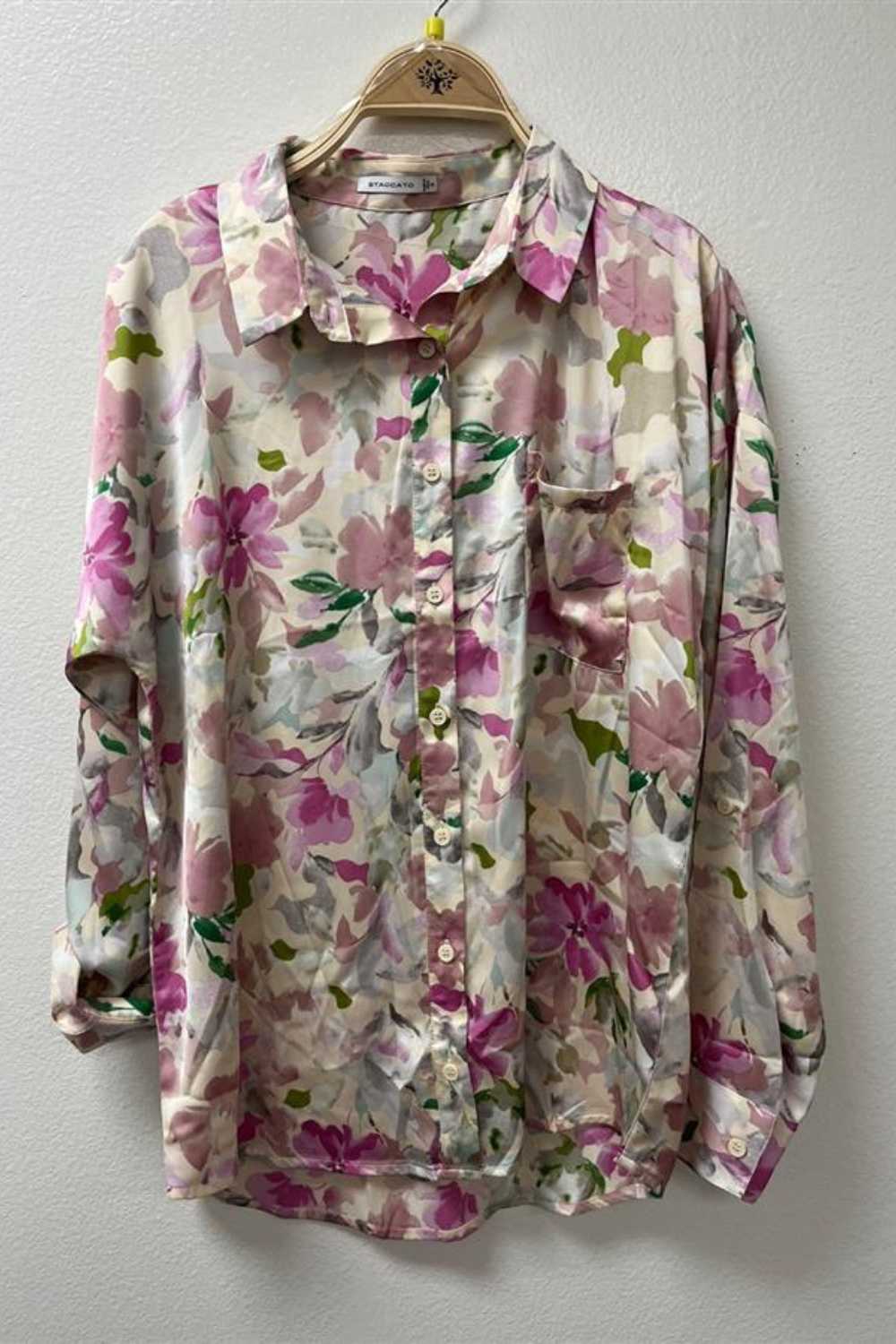 Basic Collar Long Sleeve Button Up