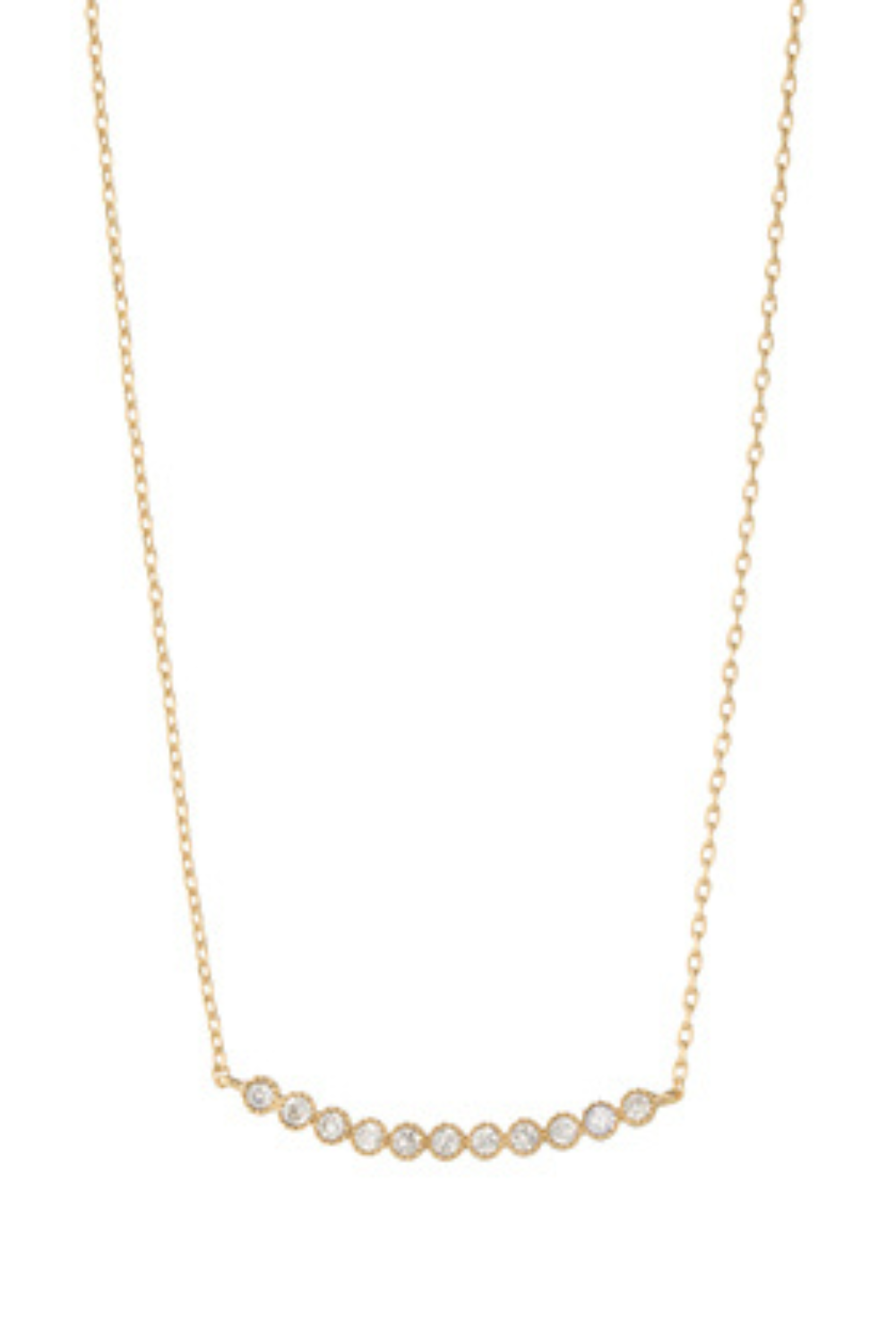 Petite Bezel Bar Short Necklace