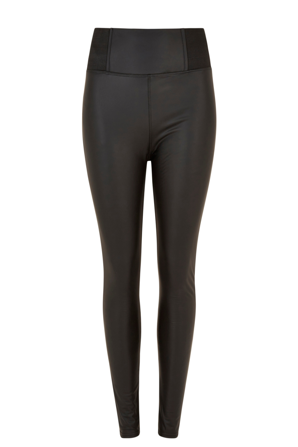 Elastic Waist Faux Leather Leggings