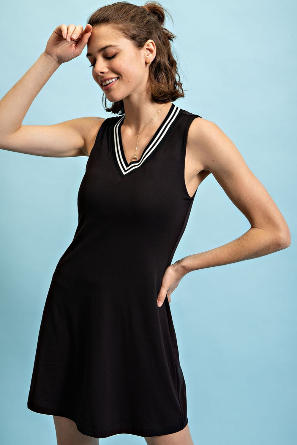 Sleeveless V Neck Tennis Dress