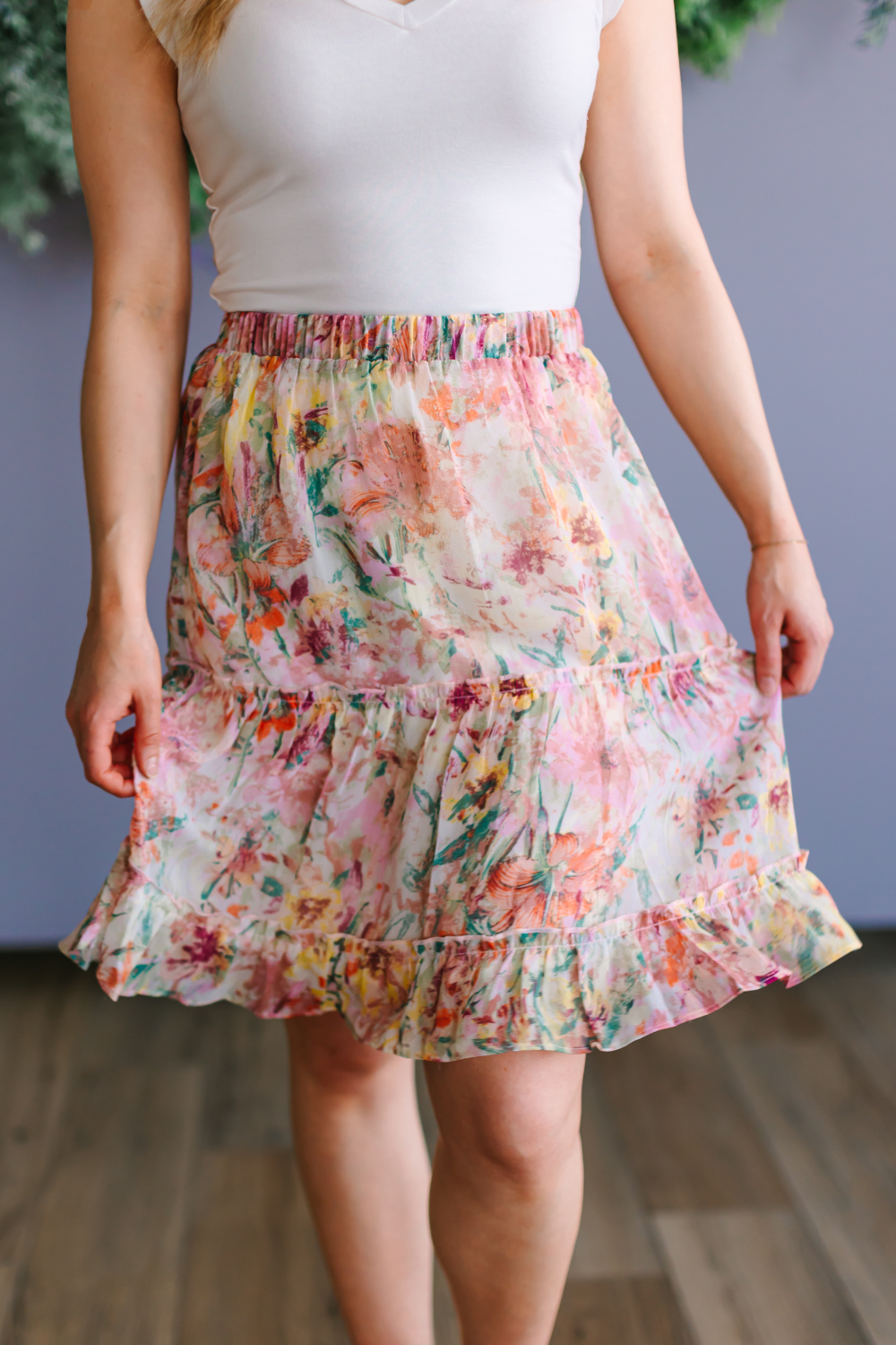 Tiered Chiffon Skirt