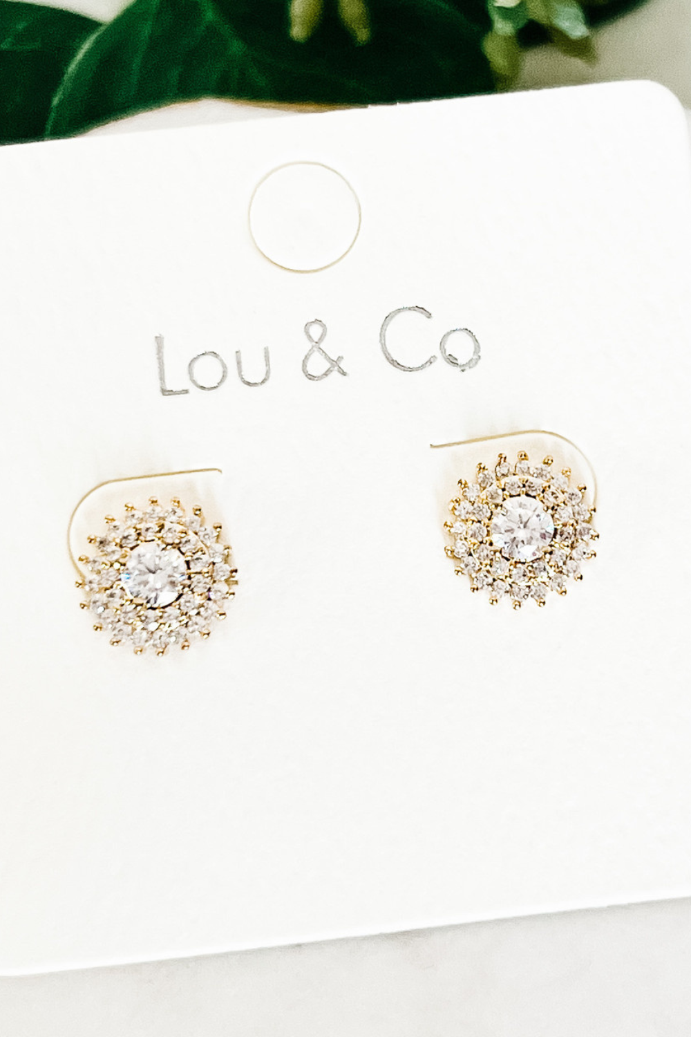 Pave CZ Stud Earrings