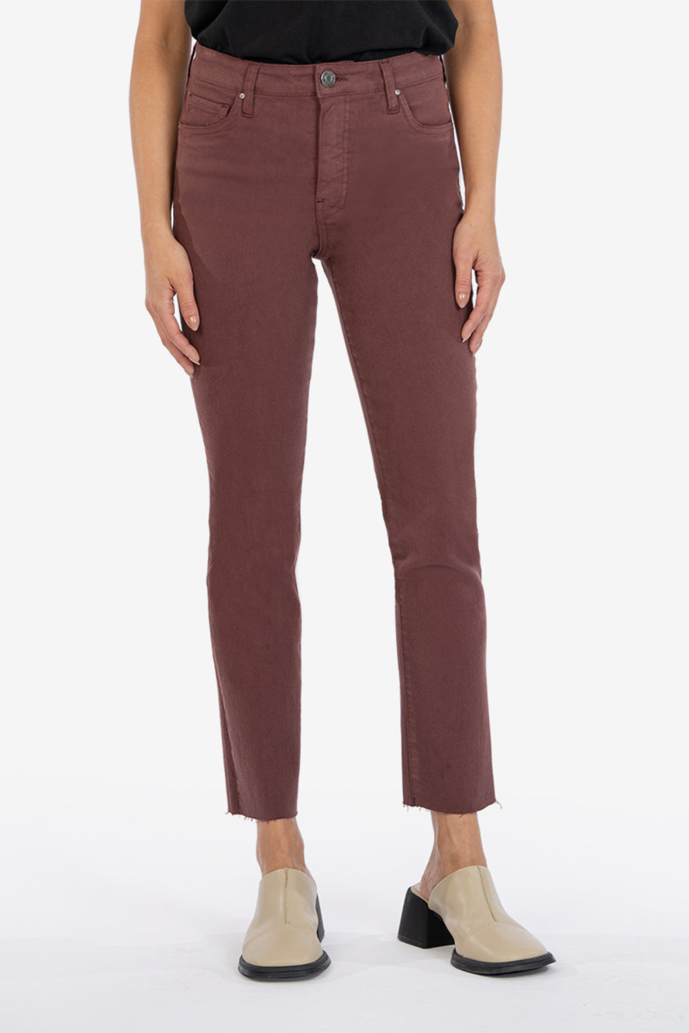 Reese High Rise Fab Ab Ankle Straight Raw Hem