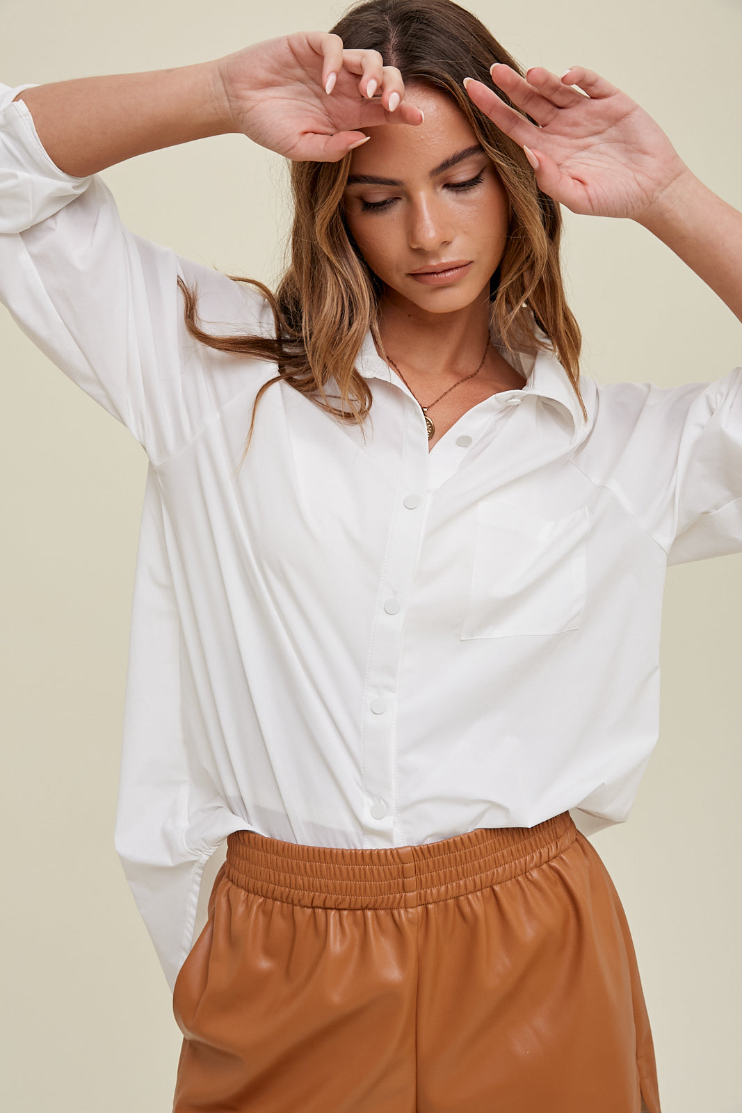 Classic Stretch Button Up Top
