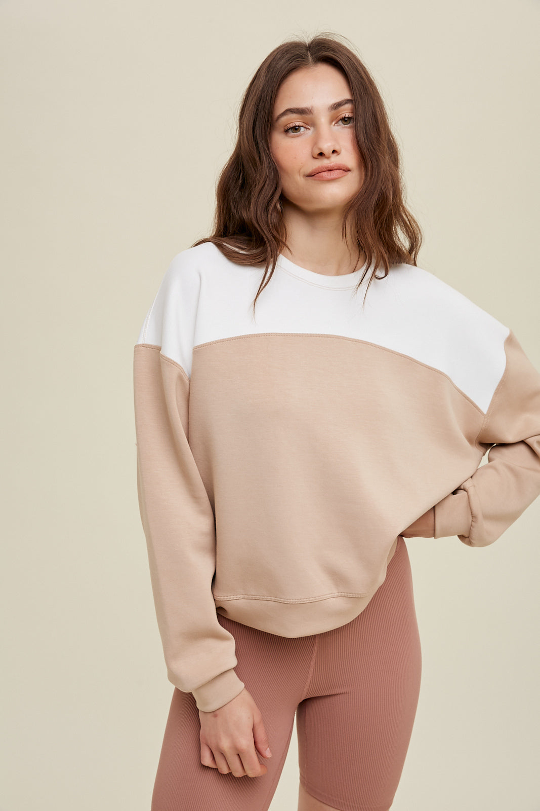 Colorblock Relaxed Scuba Sweatshirt